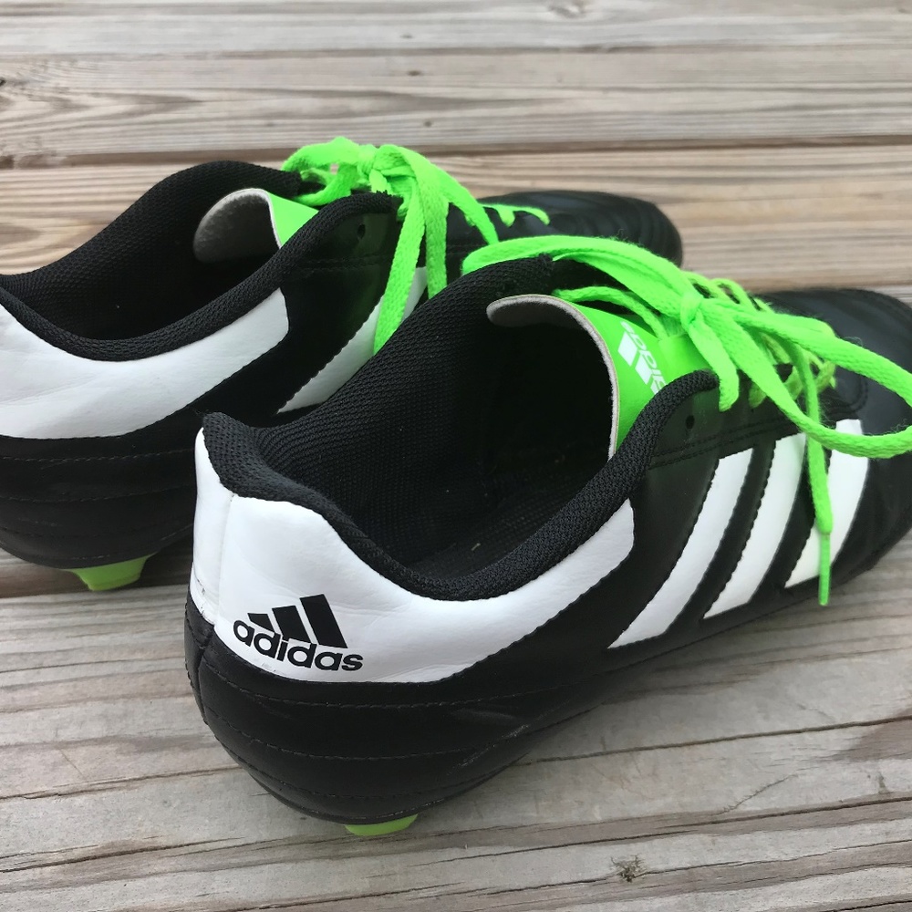 Adidas Men Cleats Shoe Sneaker Black/Green/White - Picture 5 of 8
